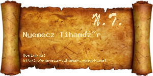 Nyemecz Tihamér névjegykártya